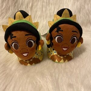 Disney‎ Tiana The Princess And The Frog Slippers Girls Size 7-8 Slip On Shoes
